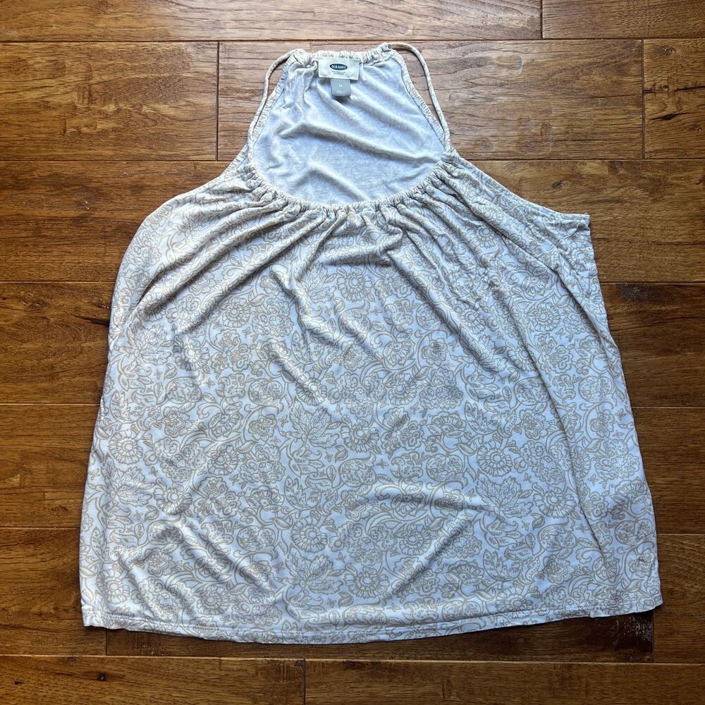 Paisley String Drape Tank Tan White Old Navy Women's Medium